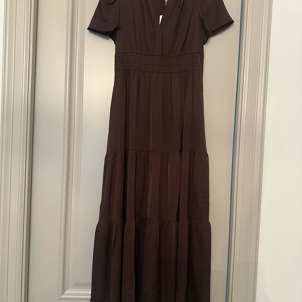 Quince Washable Stretch Silk Tiered Maxi Dress